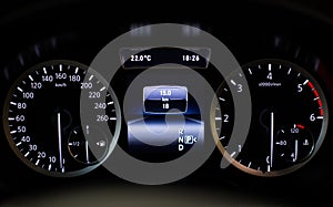 Illuminated car dashboard