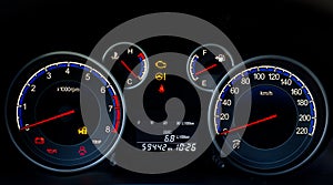 Illuminated car dashboard