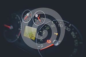 Illuminated car dashboard