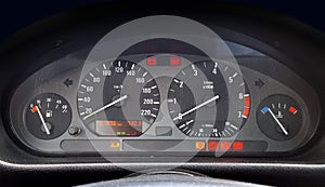 Illuminated car dashboard