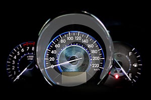 Illuminated car dashboard