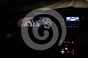 Illuminated Car Dashboard for Night Driving