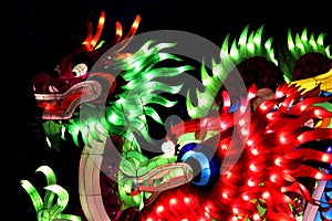 Illuminated chinese dragon lantern