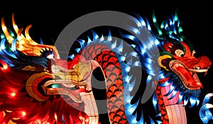 Illuminated chinese dragon lantern