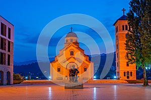 Illuminated church of Saint Tzar Lazarus in Andricgrad, Visegrad