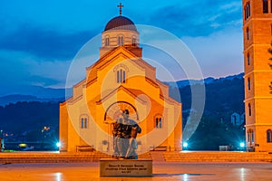 Illuminated church of Saint Tzar Lazarus in Andricgrad, Visegrad