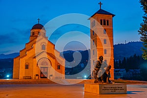 Illuminated church of Saint Tzar Lazarus in Andricgrad, Visegrad