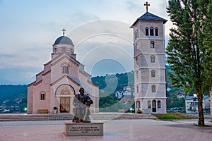 Illuminated church of Saint Tzar Lazarus in Andricgrad, Visegrad