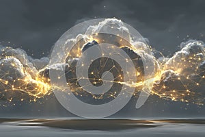 Digital Network in Clouds Concept - Futuristic Technology Visualization for Innovative Design Generative AI