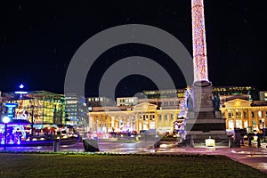 Illuminated column, Schlossplatz square Stuttgart
