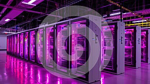 The illuminated data center.AI generated image