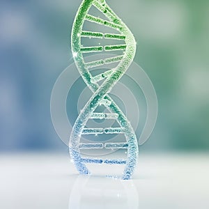 Illuminated dna double helix structure with gradient background