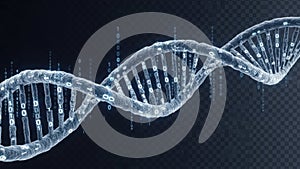 Illuminated double helix dna structure with binary code