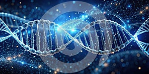 Illuminated double helix of life's genetic code a microscopic view of cellular structure and inheritance. Generative AI