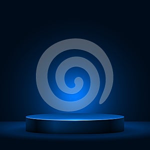 Illuminated empty pedestal