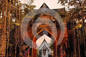 Illuminated Entrance to Royal Palace, Lopburi
