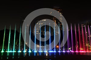 Illuminated fountain at Kuala Lumpur