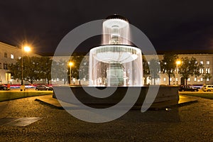 Illuminated fountain in Munich, Germany