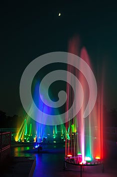 Illuminated Fountain at night