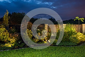 Illuminated Front Yard Garden