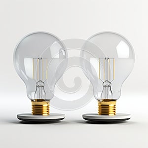 Illuminated Glass Light Bulbs In Vray Tracing Style photo