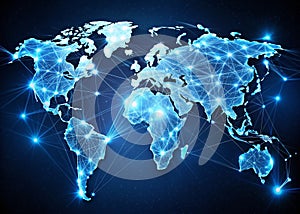 Illuminated Global Network An Abstract Visual of Interconnectedness and Global Communication