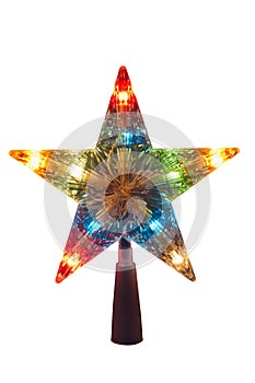 Illuminated Golden Christmas star, topper