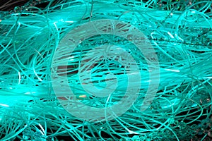 Illuminated green fiber optics cables