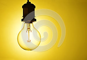 Illuminated hanging light bulb