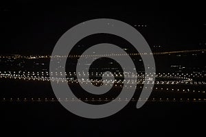 Illuminated Highway close to Dubai in the VAE in dark night