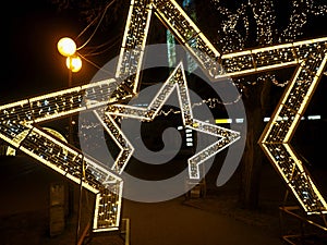 Christmas decorations in the city of Poprad