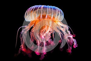 illuminated jellyfish in a mesmerizing underwater dance