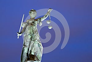 Illuminated Lady Justice