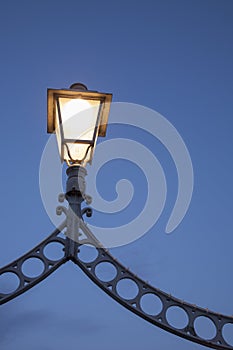 Illuminated Lamp on Ha'Penny Bridge, Dublin