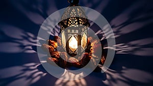 Illuminated Lantern Surrounded by Dates