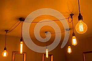 Illuminated Light Bulbs of Various Shapes