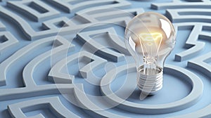 Illuminated Lightbulb at the Center of a Complex Maze