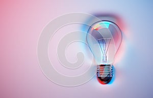 Illuminated lightbulb isolated on background . Successful idea concept