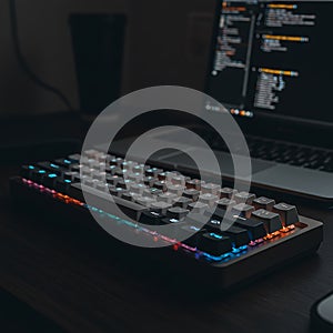 Illuminated Mechanical Keyboard: A Nighttime Coding Setup
