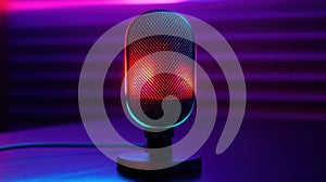 Neon Retro Microphone