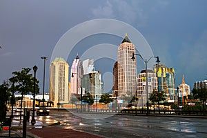 Illuminated Midtown in Atlanta, USA at night