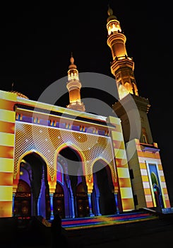 Illuminated mosque