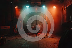 Illuminated music stage ready for a captivating live performance