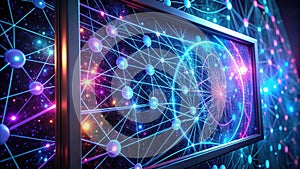 Illuminated network a futuristic visualization of interconnected systems and global communication pathways. Generative AI