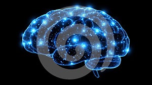 Illuminated Neural Network Brain Structure Visualization