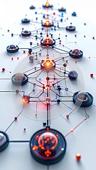 Illuminated Neural Network Connections on a Grid