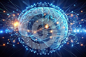 Illuminated neural pathways a digital representation of complex brain connectivity and information processing. Generative AI