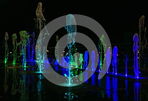 Illuminated night fountain