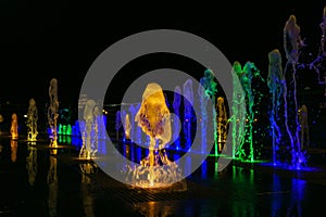 Illuminated night fountain