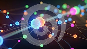 The illuminated nodes and lines suggest dynamic and interactive data